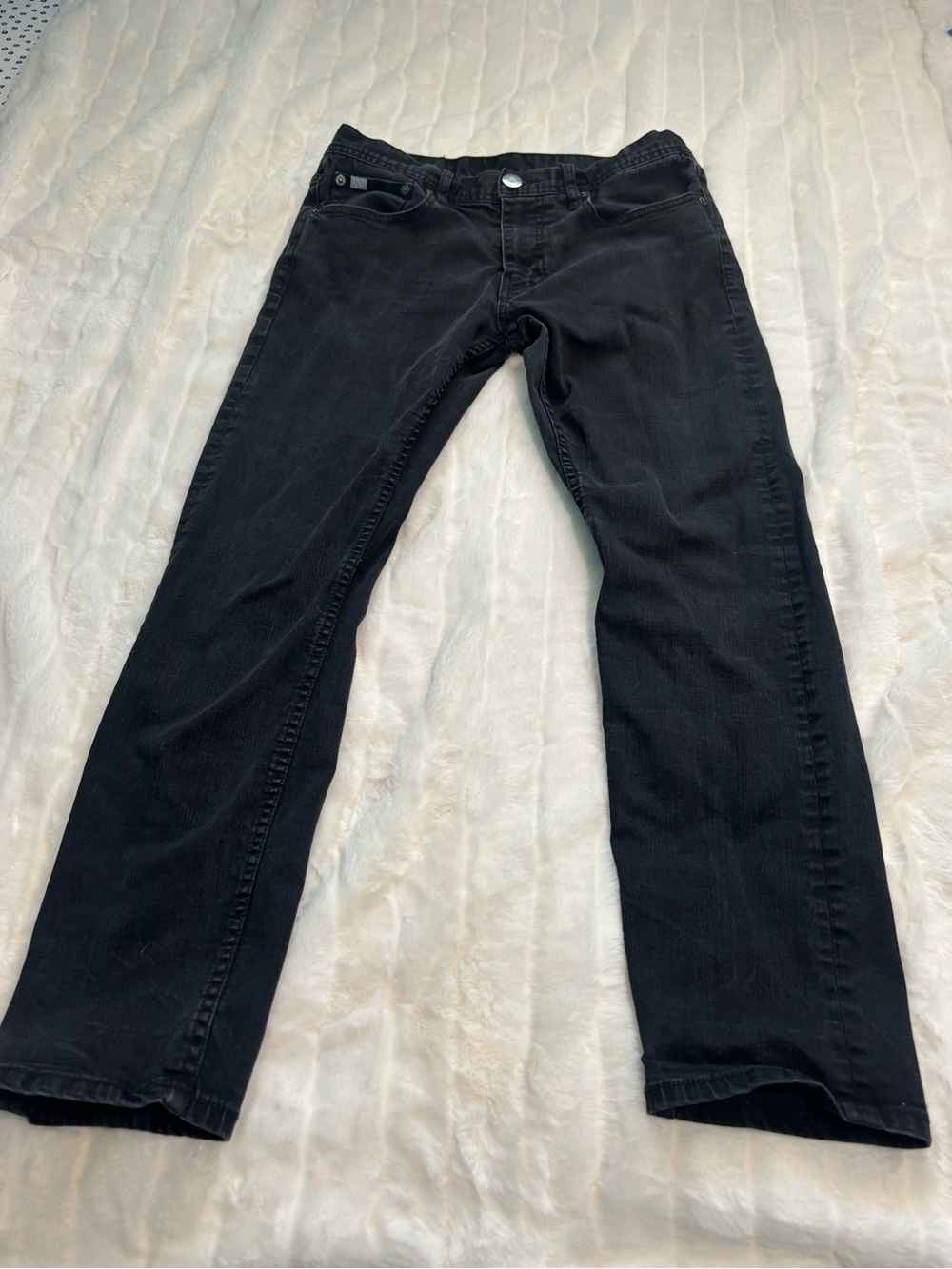 Armani Exchange Black Slim Jeans with A|X Back Pocket Pin